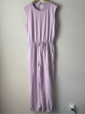 Sleeveless Lilac Drawstring Jumpsuit